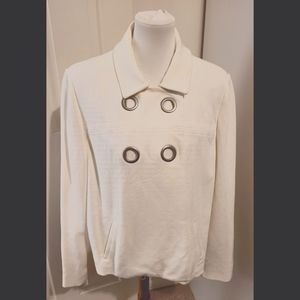 Chicos Cream Double Breasted Jacket Size 3